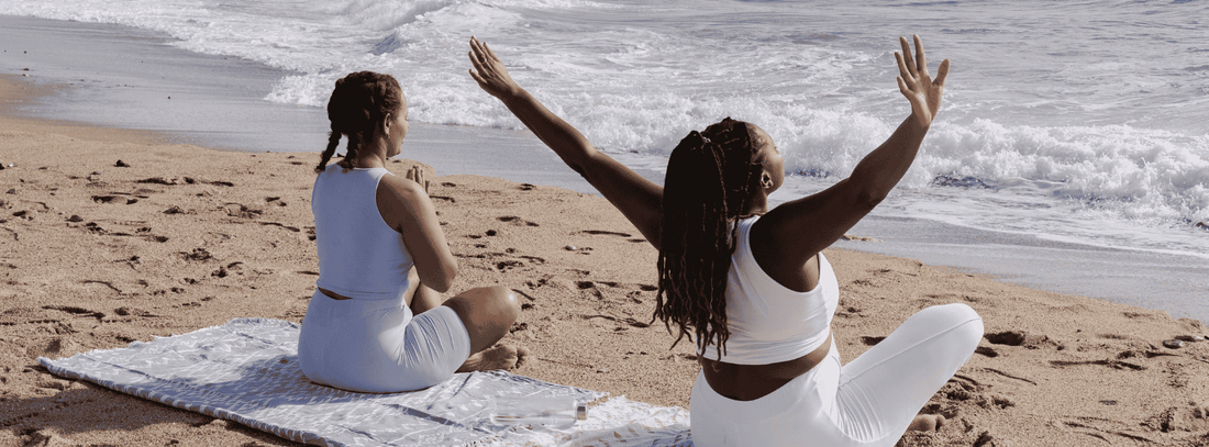 Happy women at the beach
