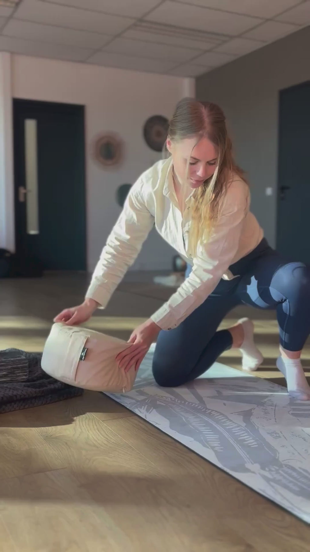 Cotton Meditation Cushion - Beige