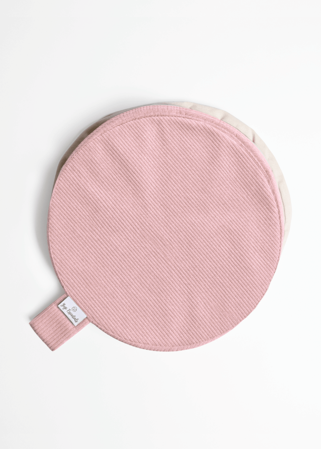 Yogi Essentials Yoga en pilates Losse Hoes - Ribstoffen Meditatiekussen - Rose