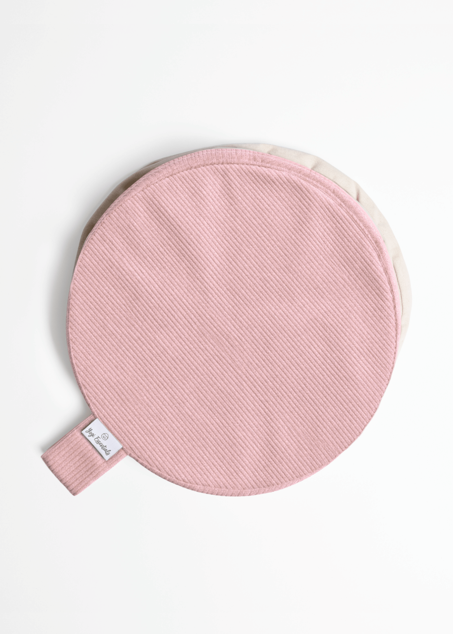 Yogi Essentials Yoga en pilates Losse Hoes - Ribstoffen Meditatiekussen - Rose