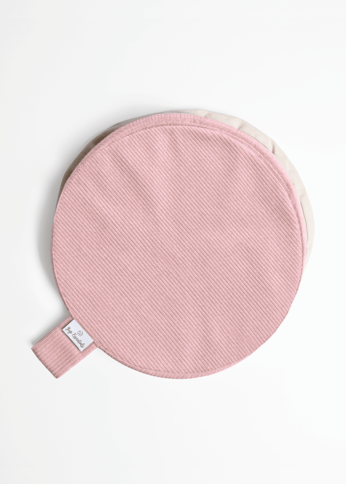 Yogi Essentials Yoga en pilates Losse Hoes - Ribstoffen Meditatiekussen - Rose