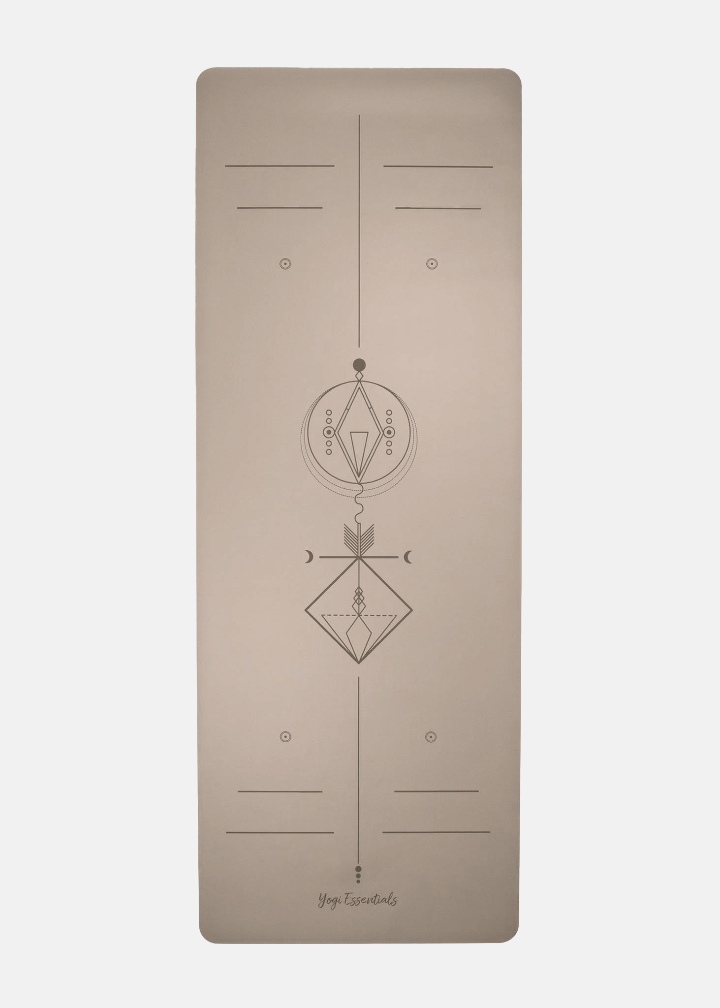 Yogi Essentials Yoga- en pilatesmatten NEW Natuurrubber Yogamat - Alignment - Stone