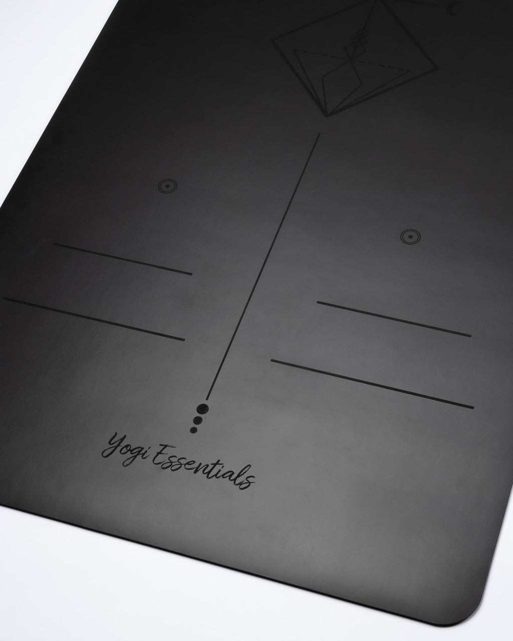 Yogi Essentials Yoga- en pilatesmatten NEW Natuurrubber Yogamat - Alignment - Zwart