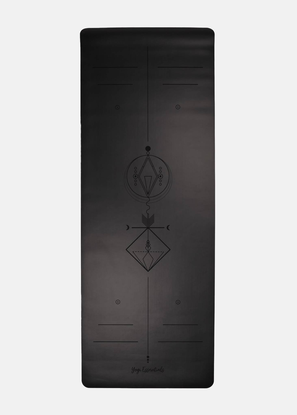 Yogi Essentials Yoga- en pilatesmatten NEW Natuurrubber Yogamat - Alignment - Zwart