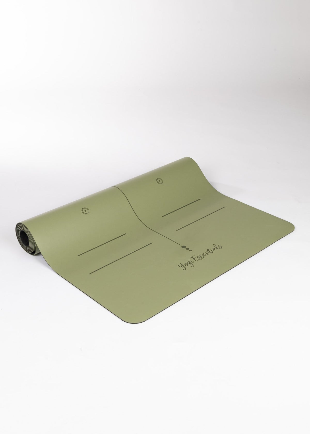 Yogi Essentials Yoga- en pilatesmatten NEW Natuurubber Yogamat - Alignment - Groen