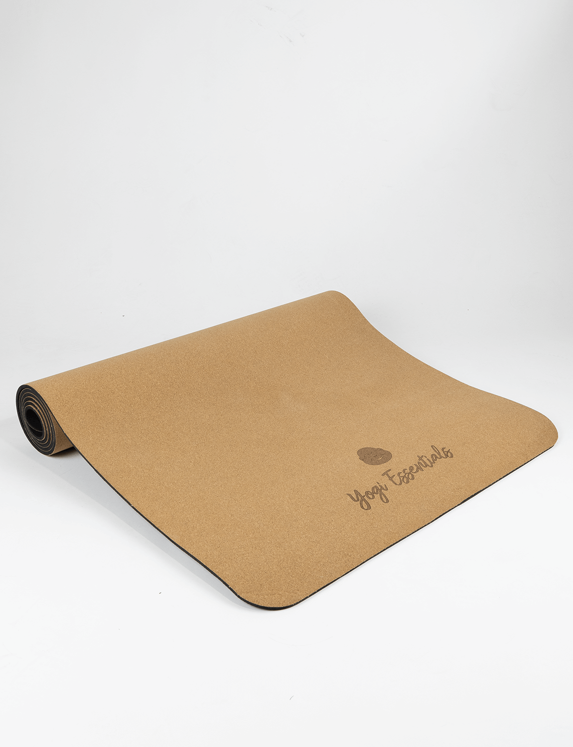 Yogi Essentials Yoga- en pilatesmatten SAMPLE - Yoga Mat Kurk - Yogi Essentials Logo - 6 mm